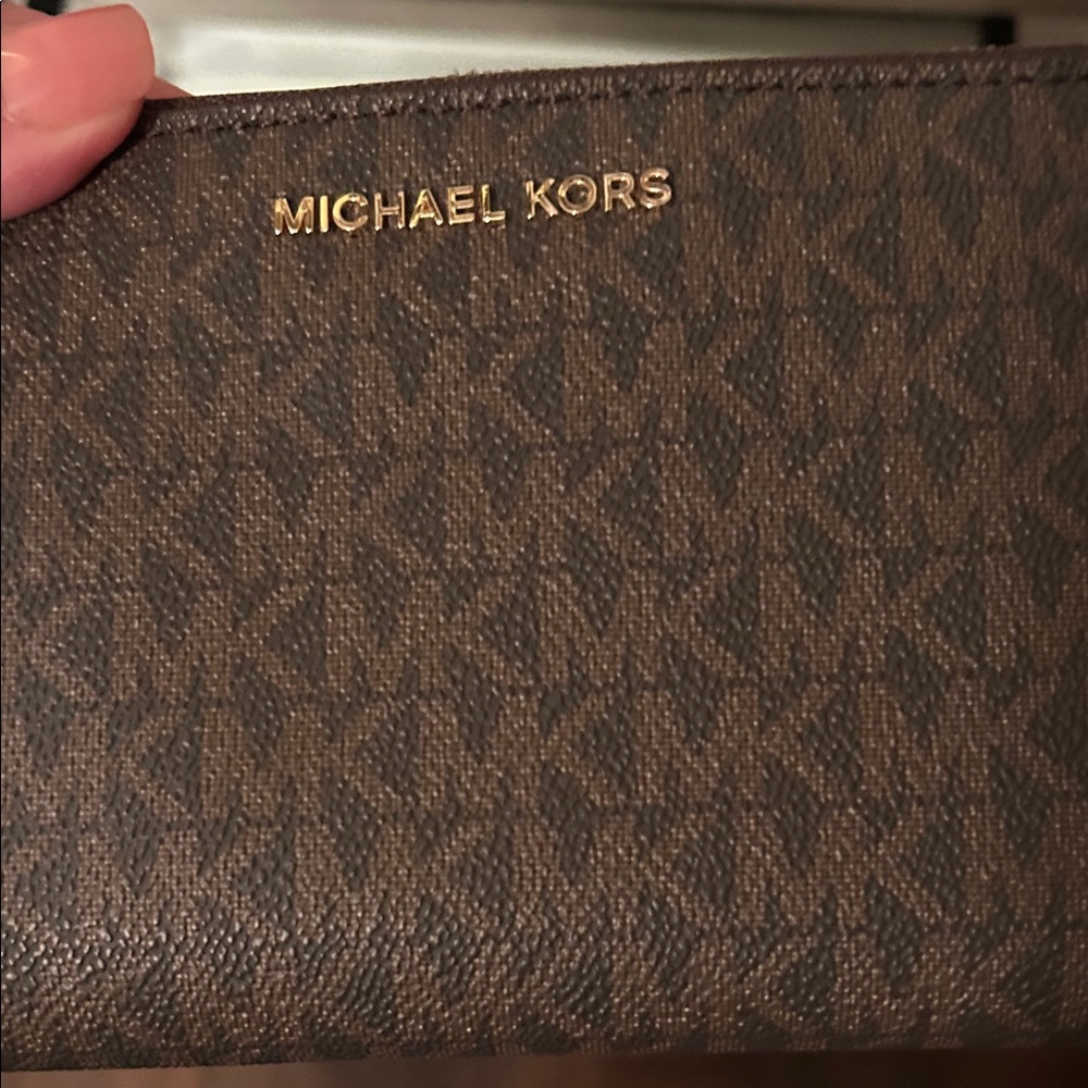 Michael Kors Dark Brown Wristlet with Gold Accents - Picture 5 of 15